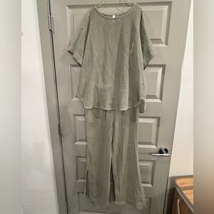 Wishlist Olive Wide Leg Pants and Top Set